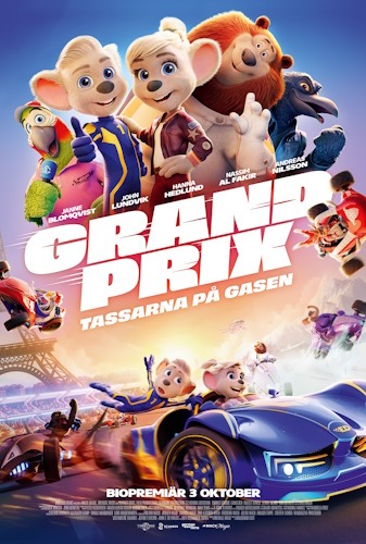 Affisch för Grand Prix - tassarna på gasen