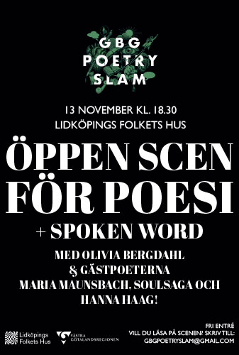 Affisch för Öppen scen för poesi + Spoken word