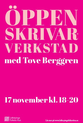 Affisch för Skrivarworkshop med Tove Berggren